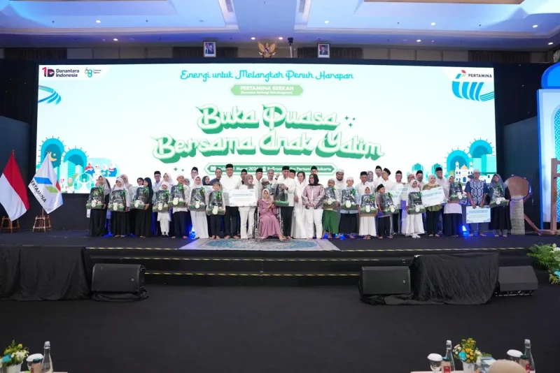 Pertamina menyalurkan santunan kepada 29 ribu anak yatim dan bantuan sembako bagi 105 ribu masyarakat prasejahtera selama Ramadan 2026.