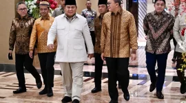 Presiden Prabowo berbicara tentang percepatan energi terbarukan pada acara HUT Danantara di Jakarta.