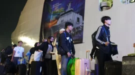 PT TIMAH bersama TNI AL memberangkatkan 1.349 pemudik Bangka Belitung dari Tanjung Priok menggunakan KRI Semarang. Foto PT Timah