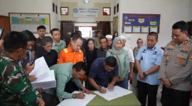 PT Vale dan Pemkab Luwu Timur sepakat menyelesaikan lahan Old Camp Sorowako seluas 23,1 hektare untuk 886 penerima.. Foto Humas Vale