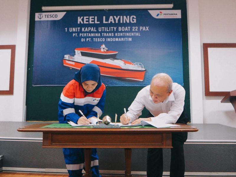Pertamina Trans Kontinental Bersama Galangan Nasional Resmi Mulai Pembangunan Utility Boat 22 Pax