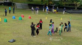 Anak-anak di Taman Sari Sungailiat yang menjadi ruang publik multifungsi di Kabupaten Bangka. Foto Bukit Asam/Web